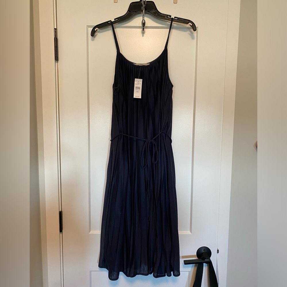 LOFT Crepe Slip Dress with waist tie